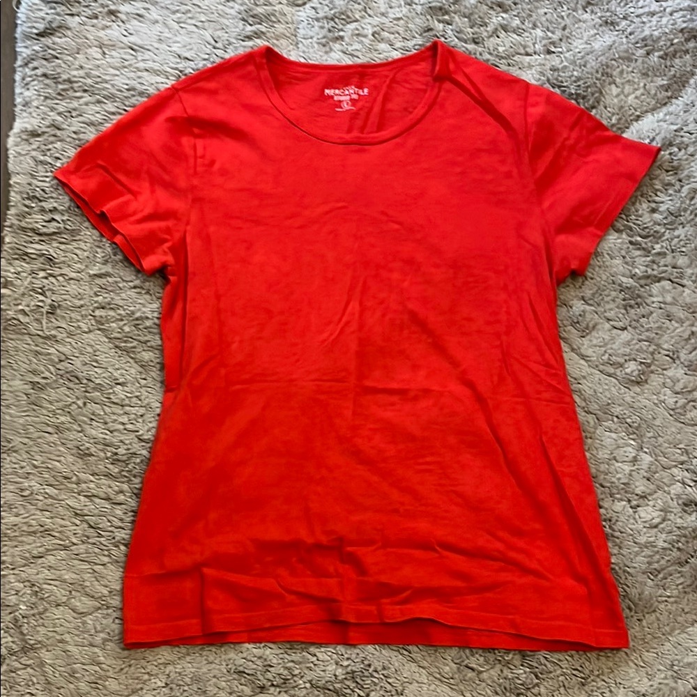 J Crew Red Short Sleeve Tee